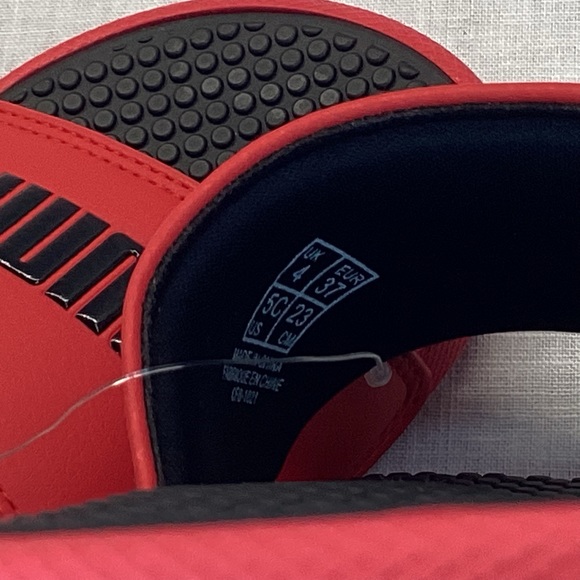 PUMA COOL CAT JR YOUTH KID’S SLIDES SANDALS COLOR: RED AND BLACK - Picture 9 of 9